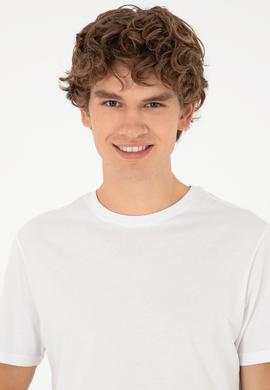 Erkek Beyaz Basic Tişört - 50284618017