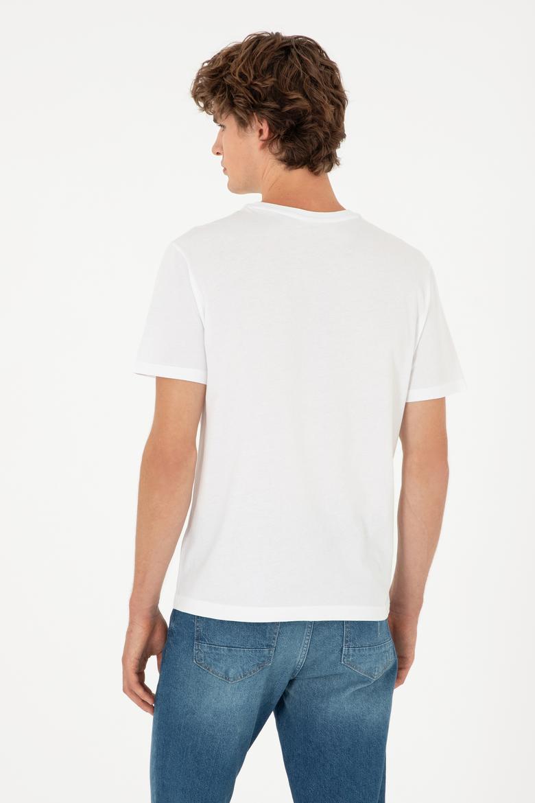Erkek Beyaz Basic Tişört - 50284618017