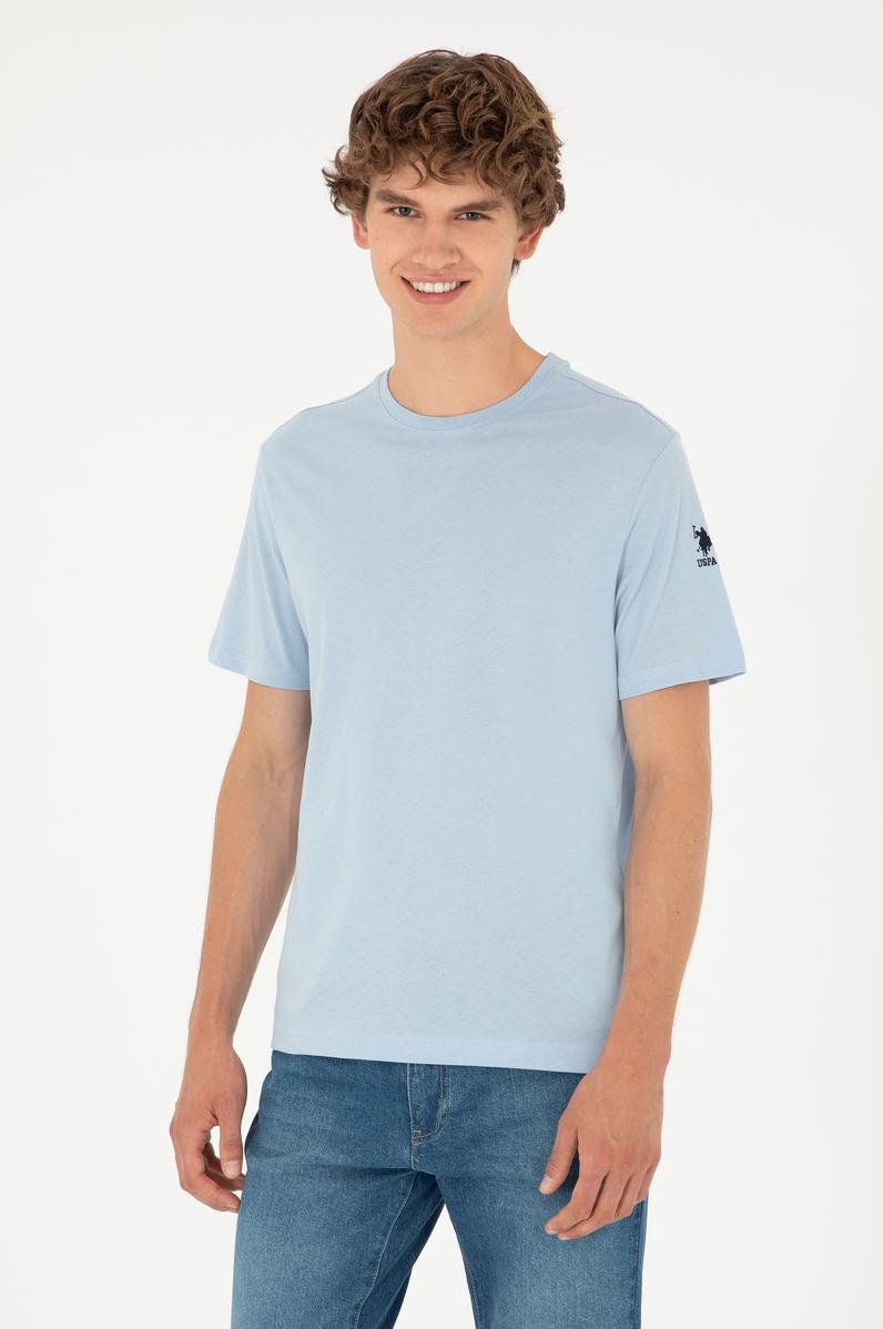 Erkek Açık Mavi Basic Tişört