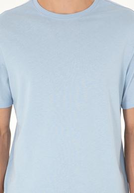 Erkek Açık Mavi Basic Tişört - 50284618149