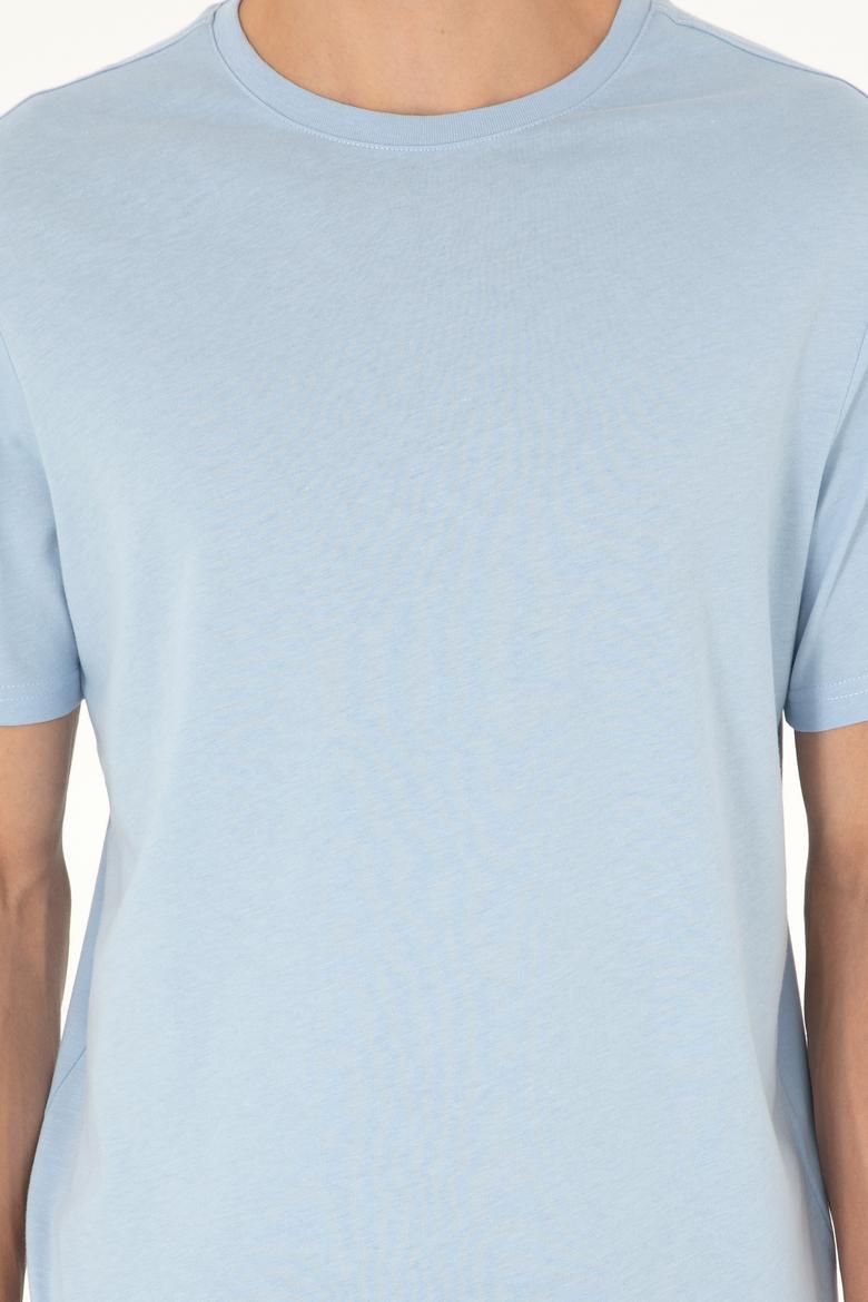 Erkek Açık Mavi Basic Tişört - 50284618149