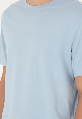 Erkek Açık Mavi Basic Tişört - 50284618149