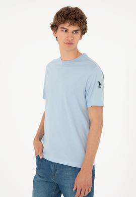 Erkek Açık Mavi Basic Tişört - 50284618149