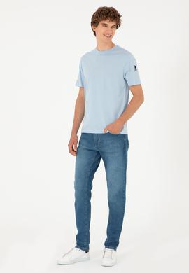 Erkek Açık Mavi Basic Tişört - 50284618149
