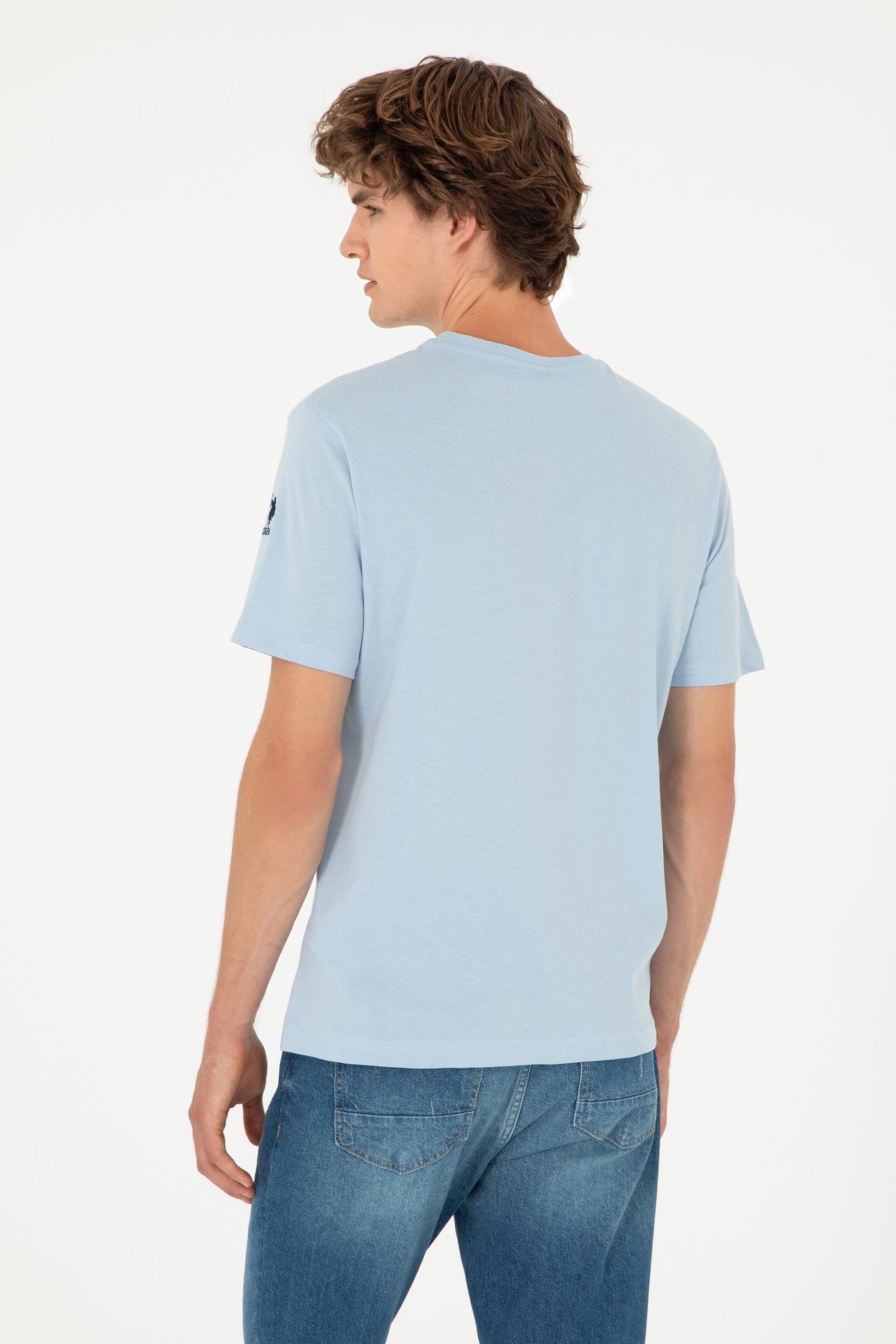 Erkek Açık Mavi Basic Tişört