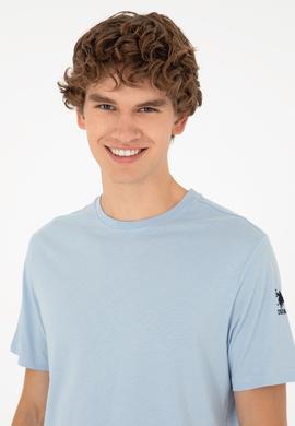 Erkek Açık Mavi Basic Tişört - 50284618149