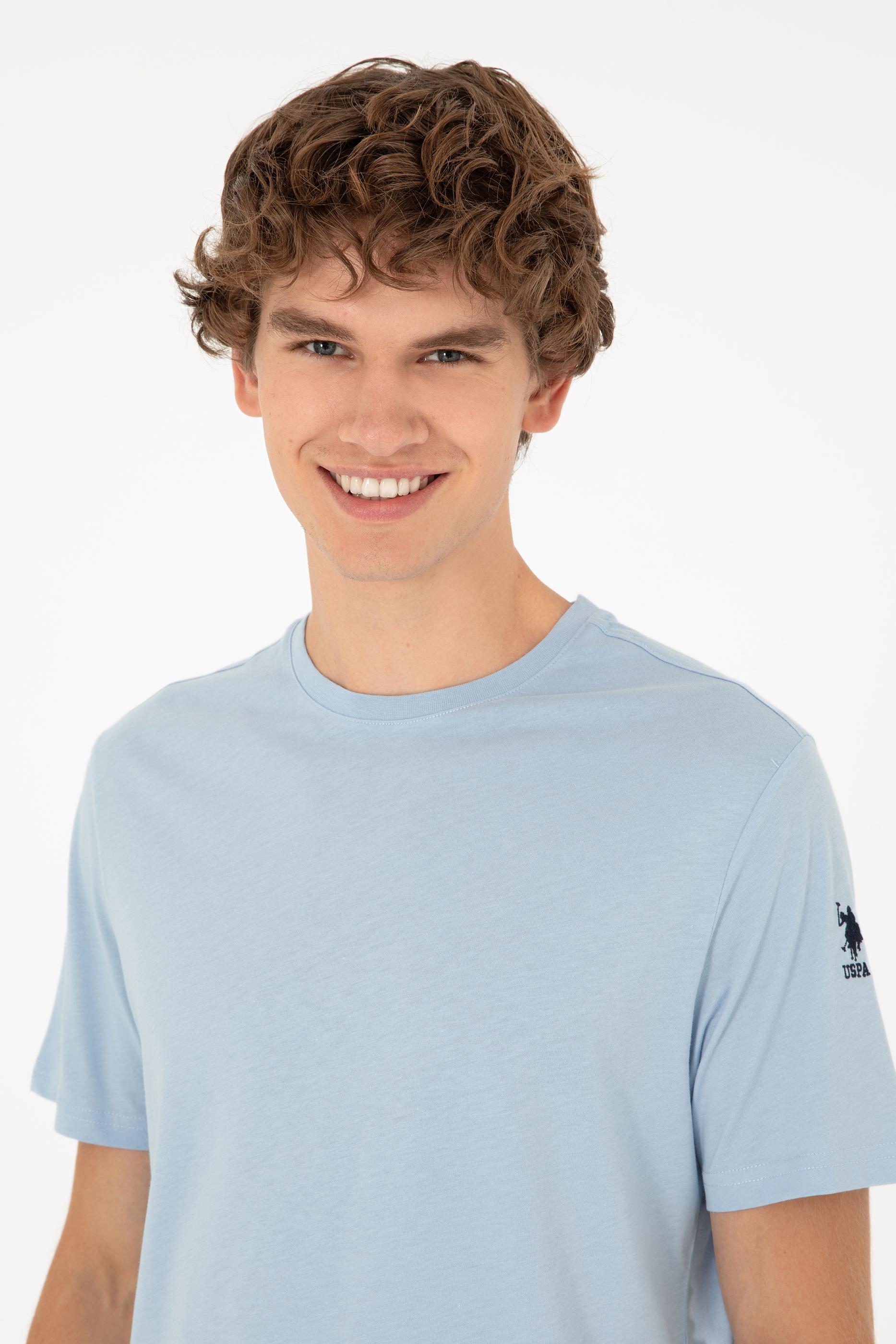 Erkek Açık Mavi Basic Tişört