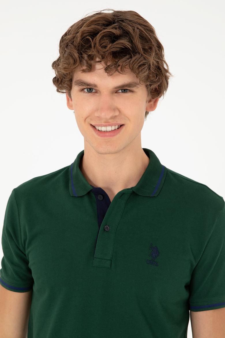 Erkek Koyu Yeşil Basic Tişört - 50284631131