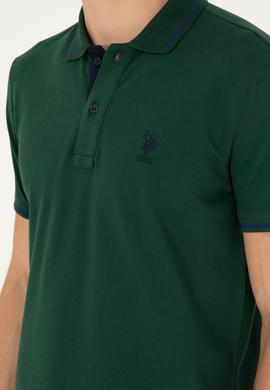 Erkek Koyu Yeşil Basic Tişört - 50284631131