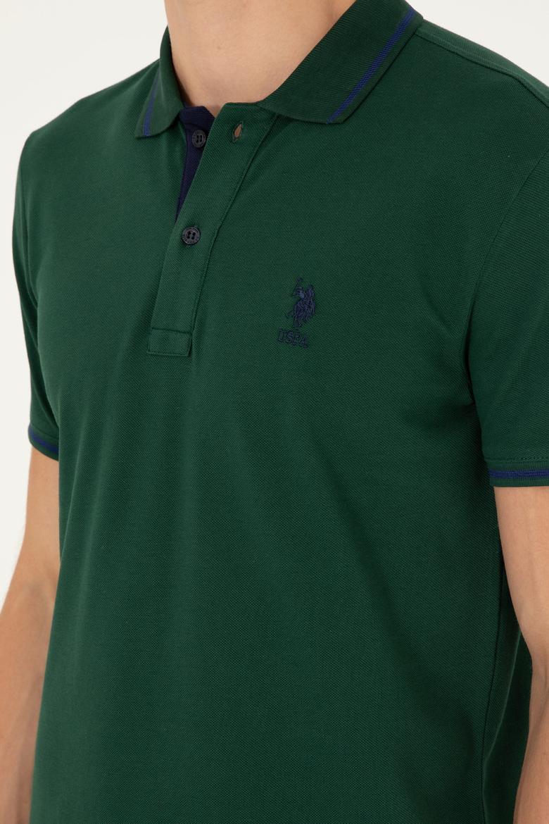 Erkek Koyu Yeşil Basic Tişört - 50284631131