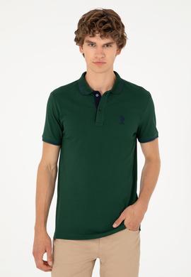 Erkek Koyu Yeşil Basic Tişört - 50284631131