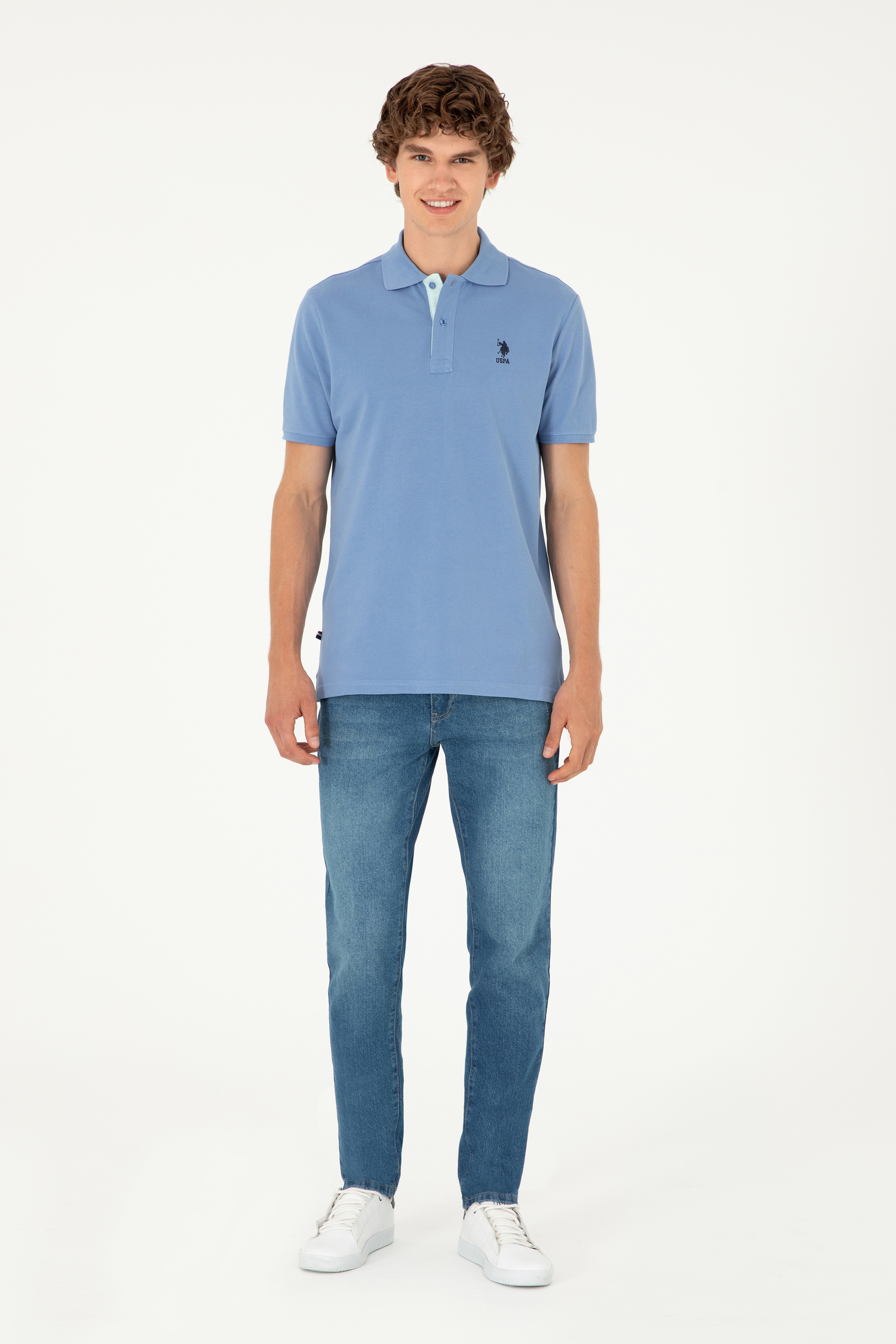 Erkek Saks Basic Tişört - Image 4
