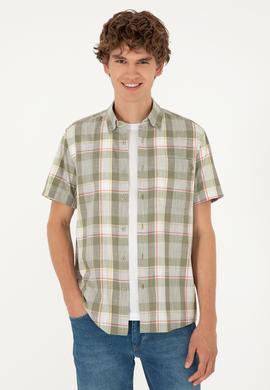 Erkek Haki Kısa Kollu Gömlek - 50282892017