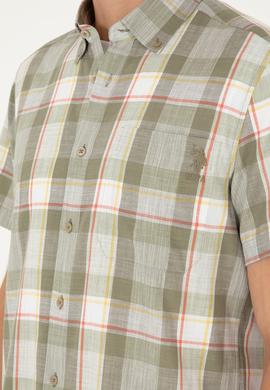 Erkek Haki Kısa Kollu Gömlek - 50282892017