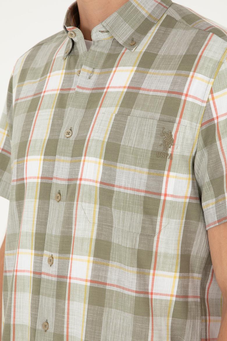 Erkek Haki Kısa Kollu Gömlek - 50282892017