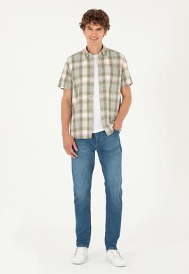 Erkek Haki Kısa Kollu Gömlek - 50282892017