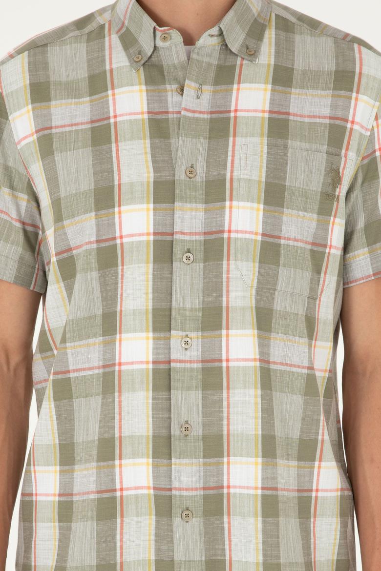 Erkek Haki Kısa Kollu Gömlek - 50282892017