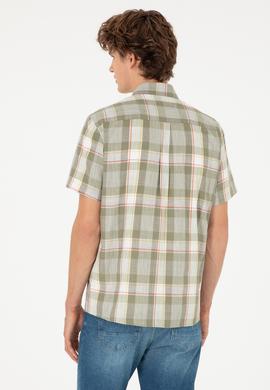 Erkek Haki Kısa Kollu Gömlek - 50282892017