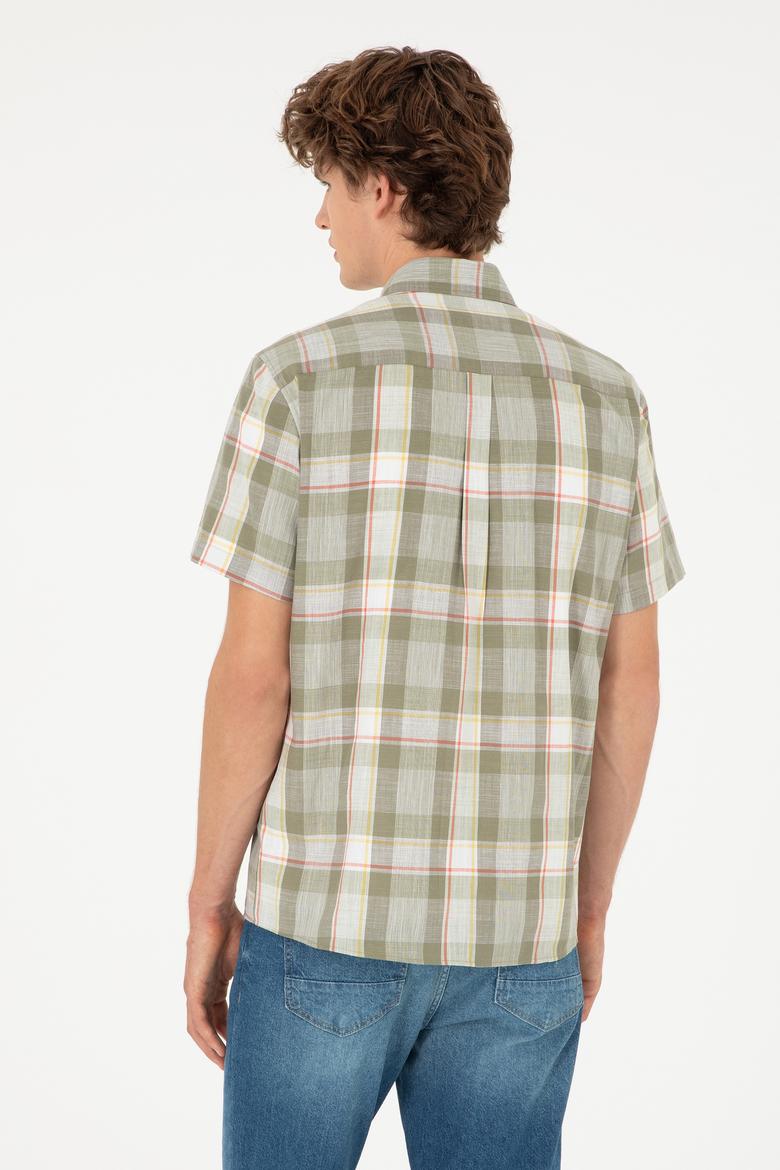 Erkek Haki Kısa Kollu Gömlek - 50282892017