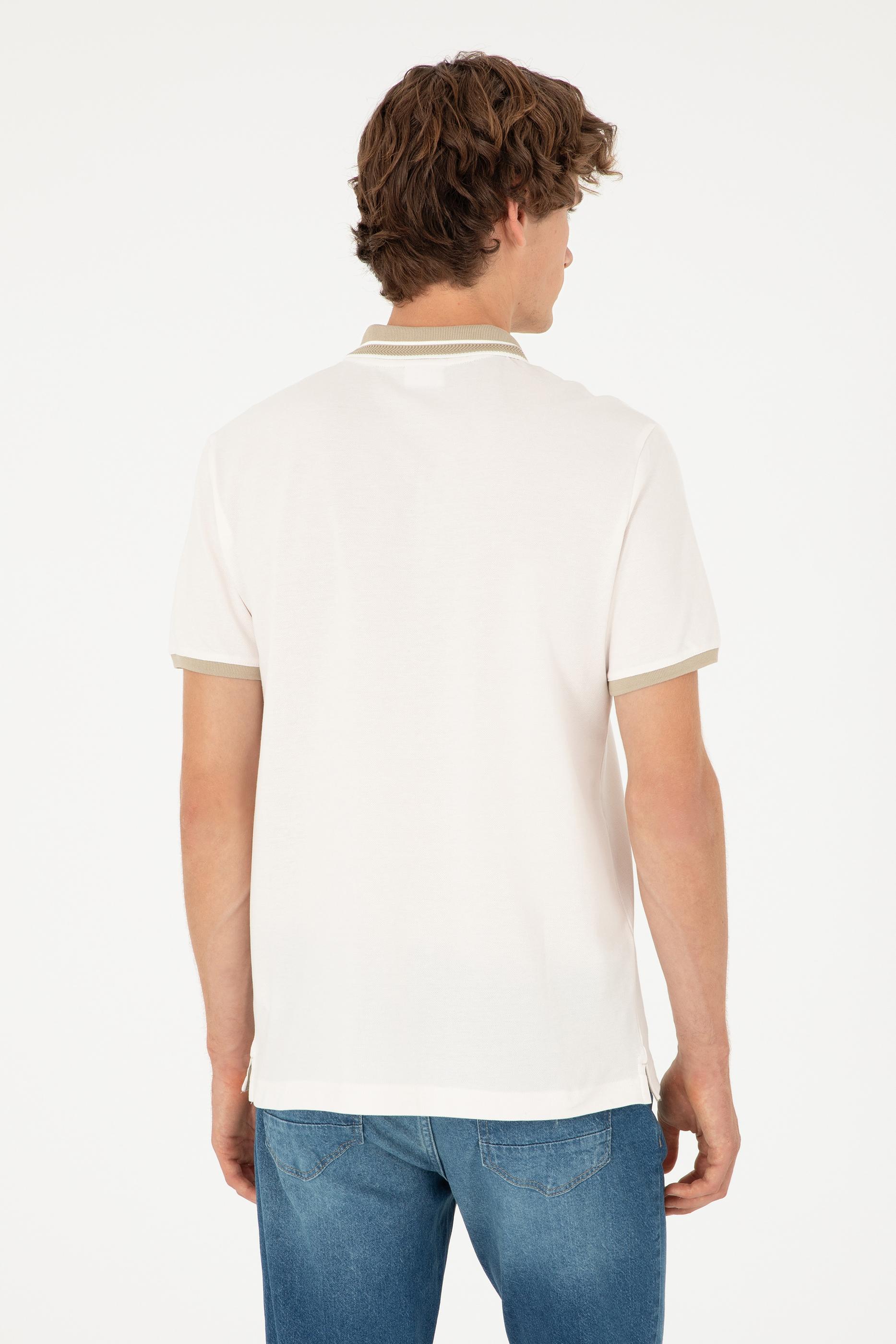 Erkek Oversize Fit Bisiklet Yaka Ekru Tişört