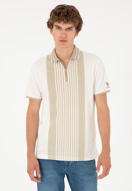 Erkek Oversize Fit Bisiklet Yaka Ekru Tişört - 50281926011