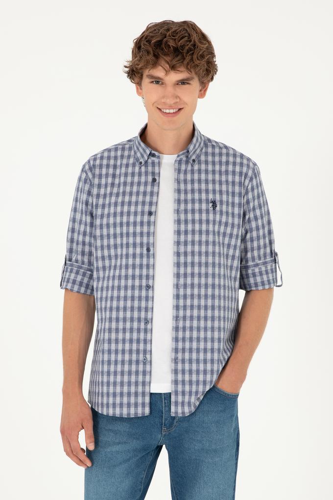 Erkek Lacivert Uzun Kollu Gömlek