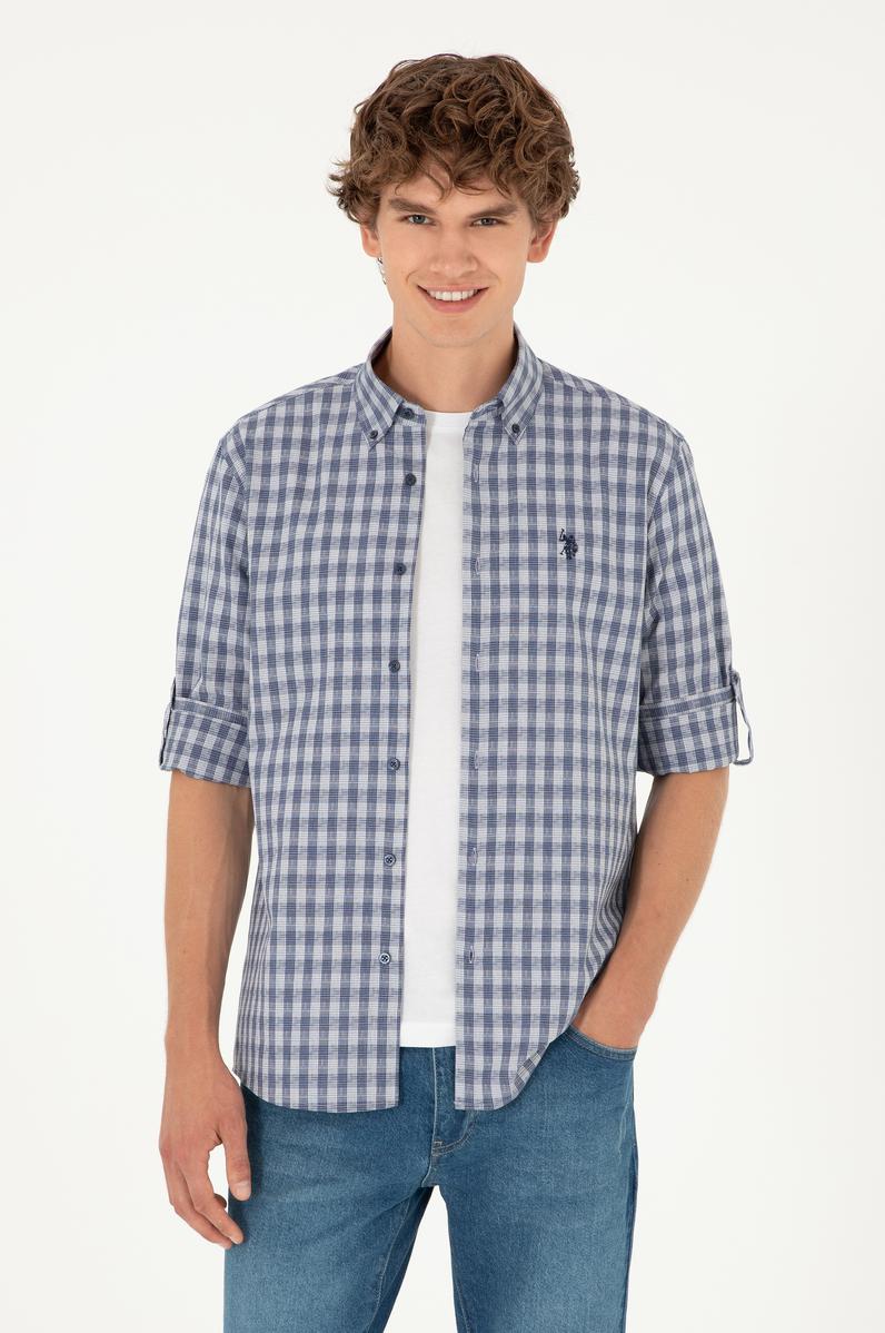 Erkek Lacivert Uzun Kollu Gömlek