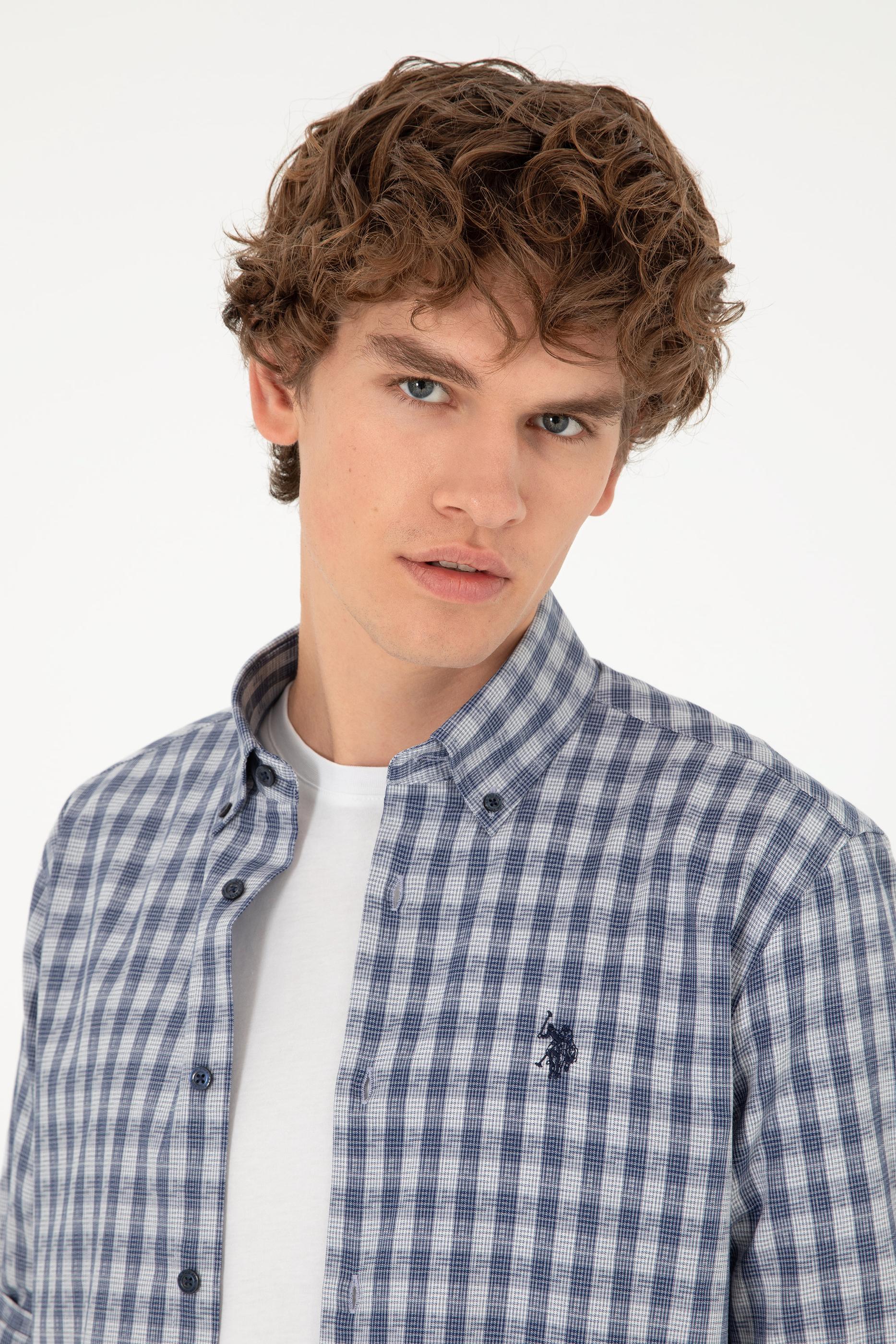 Erkek Lacivert Uzun Kollu Gömlek