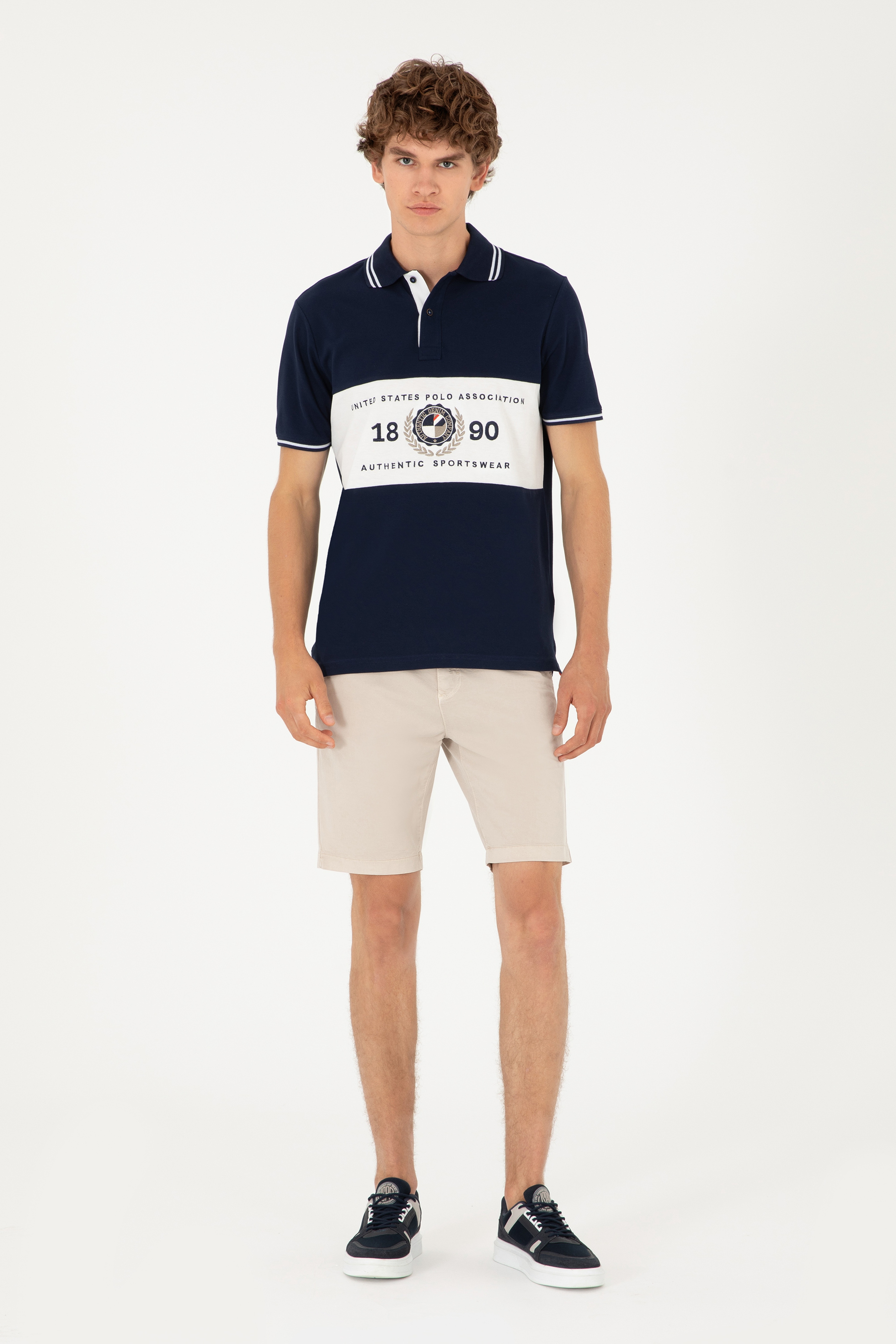 Erkek Regular Fit Polo Yaka Lacivert Tişört