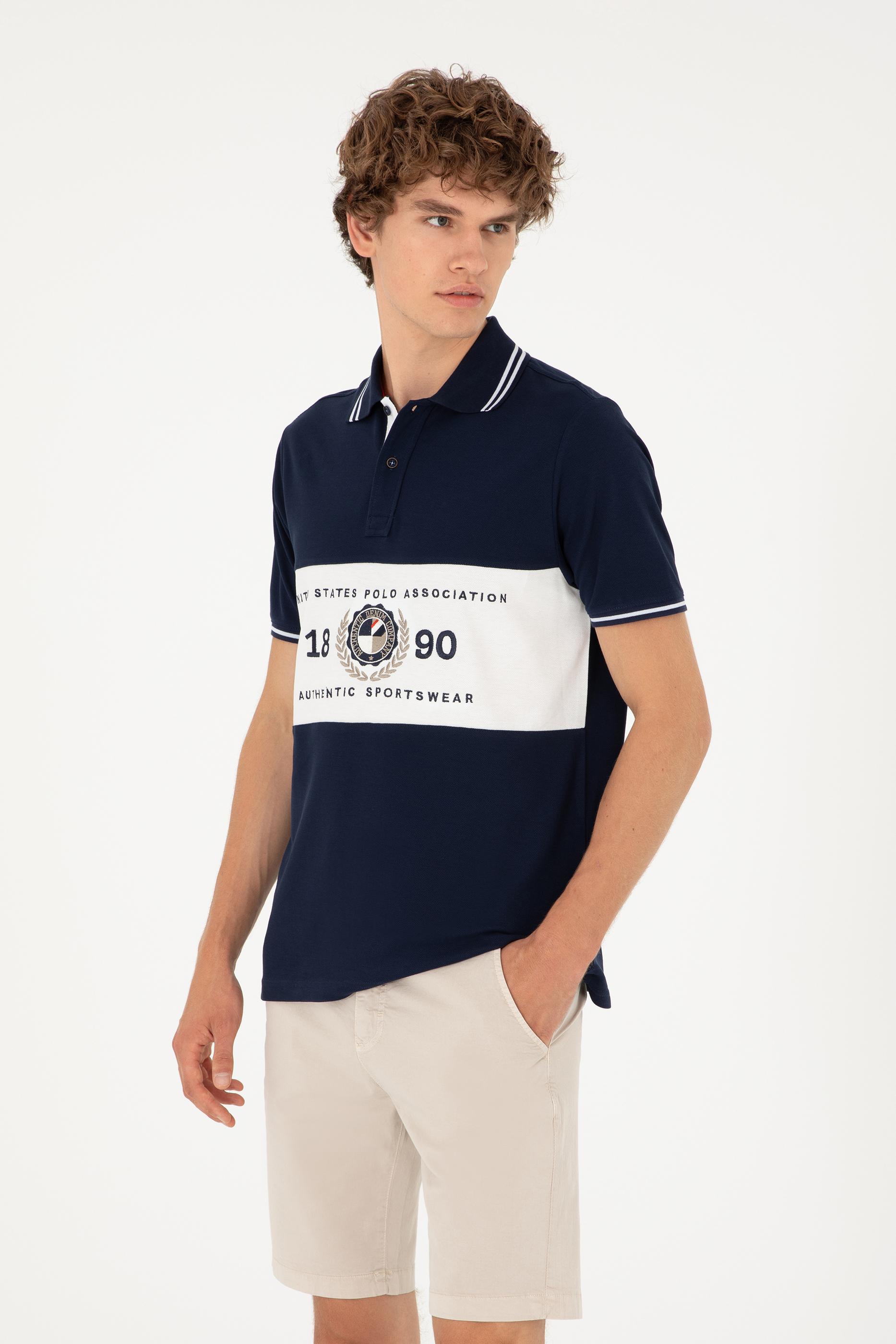 Erkek Regular Fit Polo Yaka Lacivert Tişört
