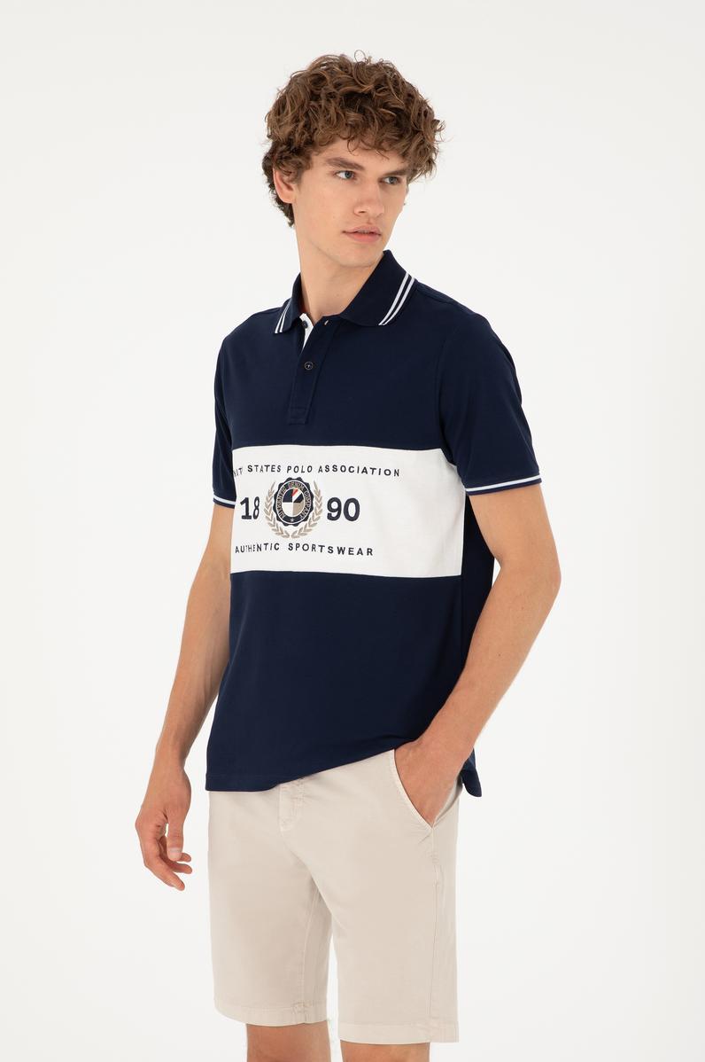 Erkek Regular Fit Polo Yaka Lacivert Tişört