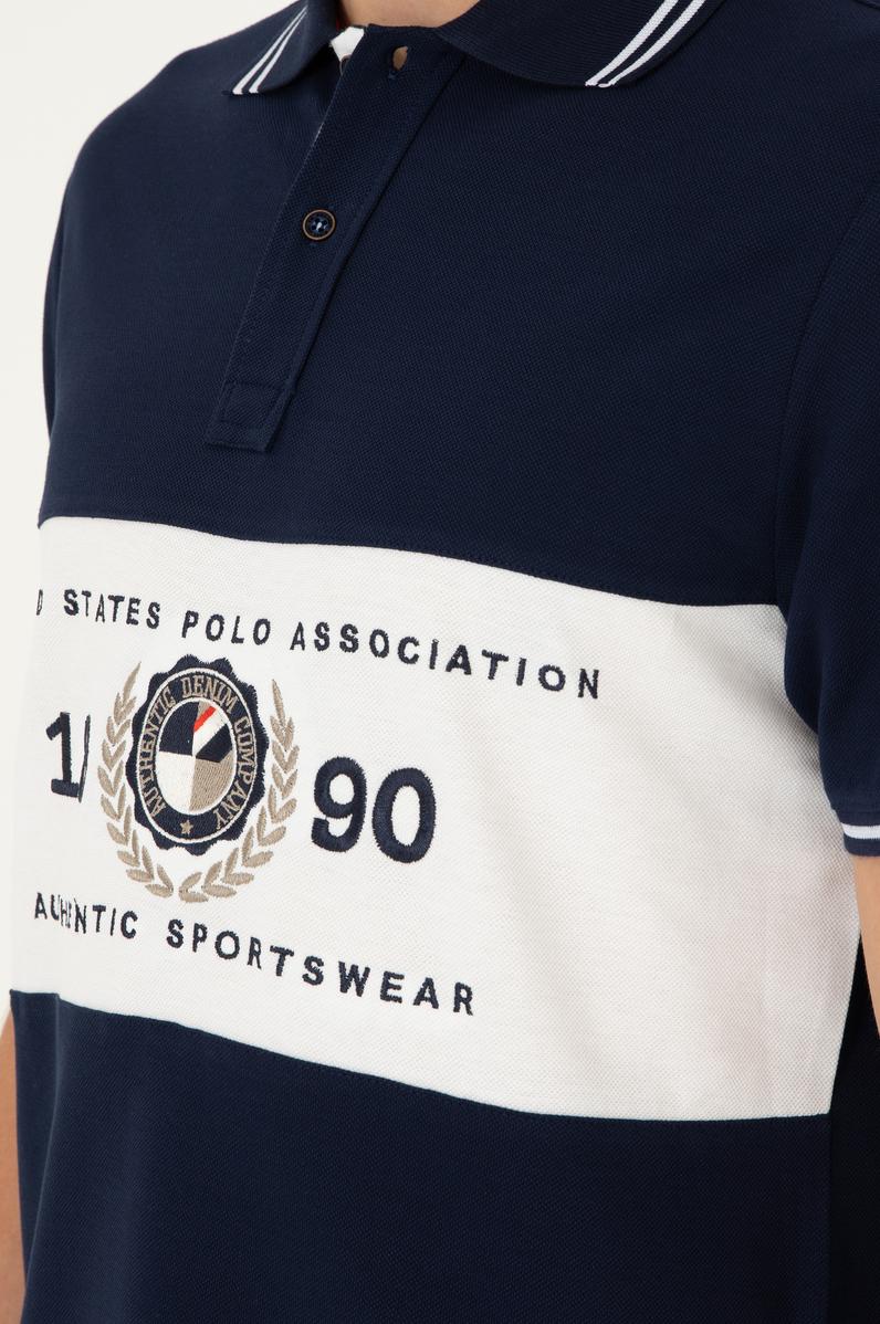 Erkek Regular Fit Polo Yaka Lacivert Tişört