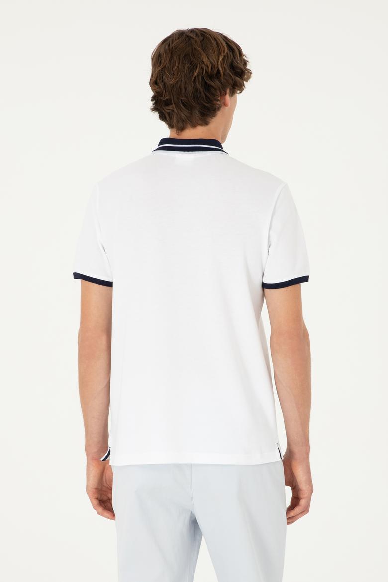 Erkek Oversize Fit Bisiklet Yaka Beyaz Tişört - 50281926007