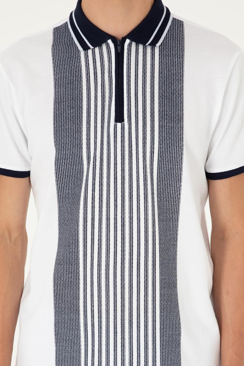 Erkek Oversize Fit Bisiklet Yaka Beyaz Tişört - 50281926007