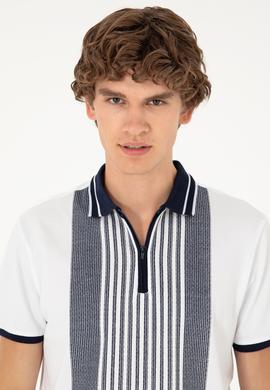 Erkek Oversize Fit Bisiklet Yaka Beyaz Tişört - 50281926007