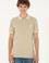Erkek Slim Fit Polo Yaka Açık Haki Basic Tişört