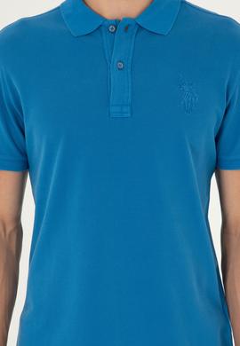 Erkek Slim Fit Polo Yaka Saks Basic Tişört - 50294207036