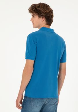 Erkek Slim Fit Polo Yaka Saks Basic Tişört - 50294207036
