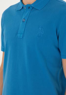 Erkek Slim Fit Polo Yaka Saks Basic Tişört - 50294207036