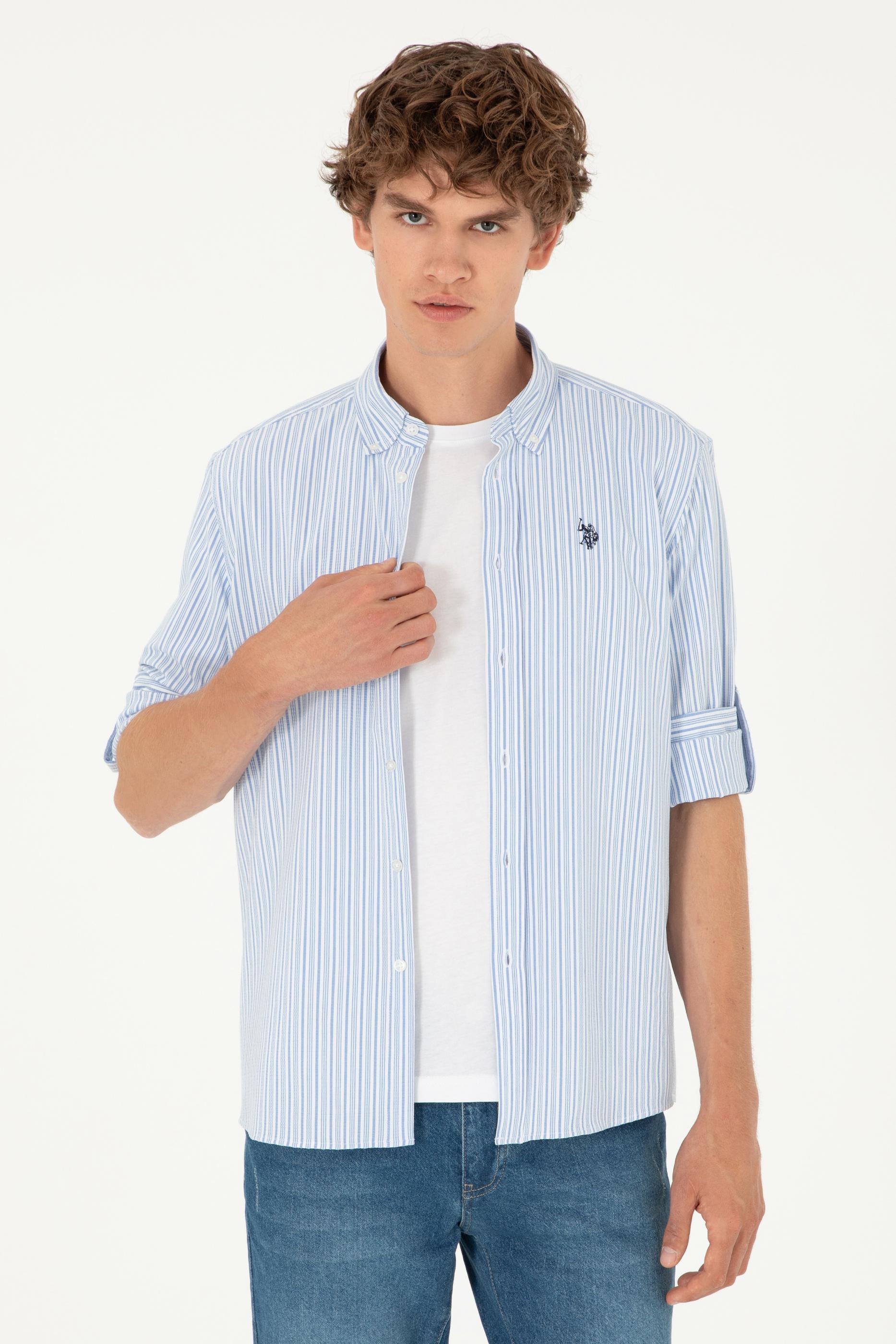 Erkek Mavi Çizgili Gömlek