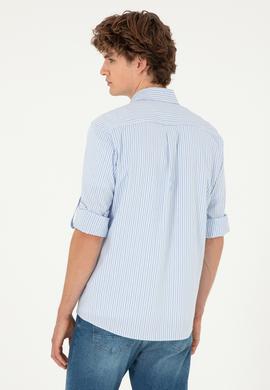 Erkek Mavi Çizgili Gömlek - 50288675016