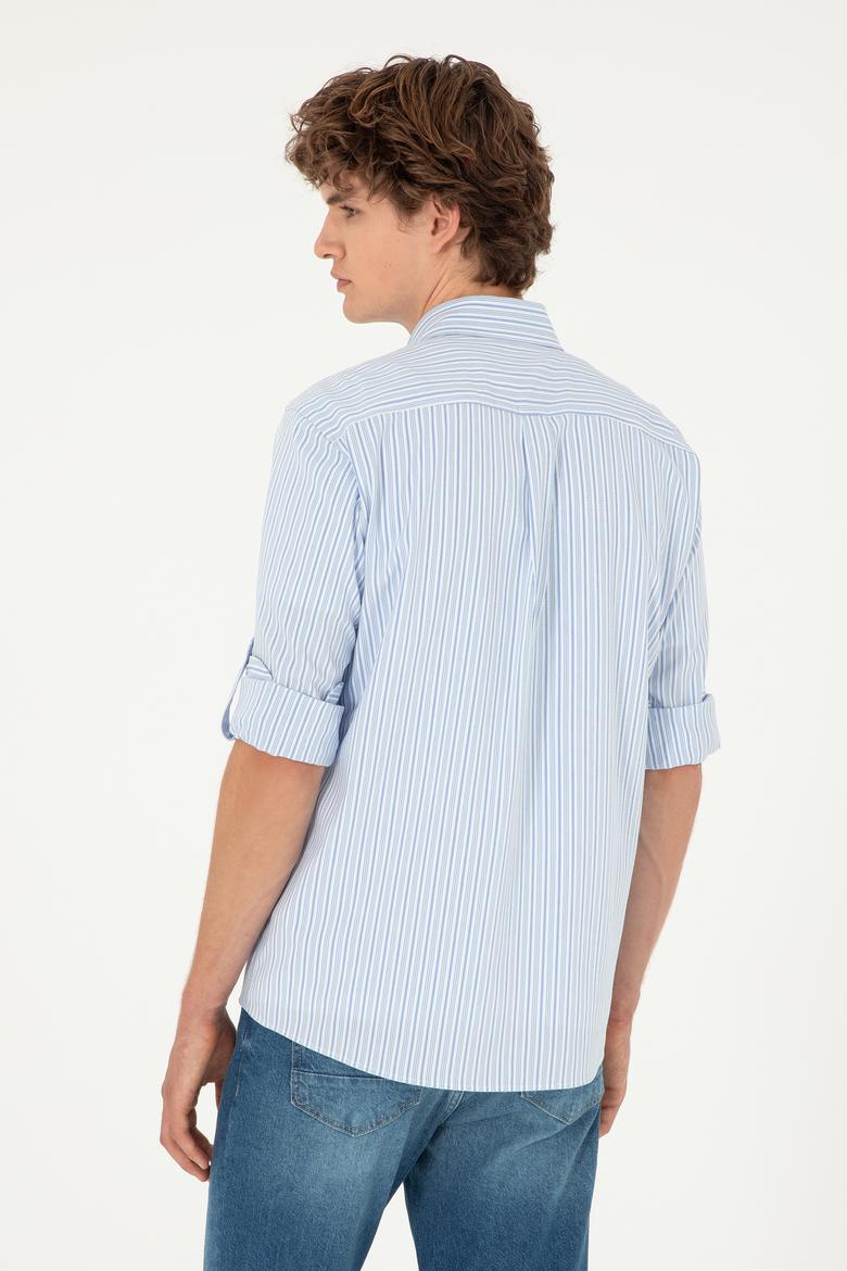 Erkek Mavi Çizgili Gömlek - 50288675016