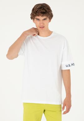 Erkek Comfort Fit Bisiklet Yaka Beyaz Tişört - 50287045007