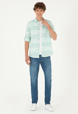 Erkek Mint Uzun Kollu Gömlek - 50283818014