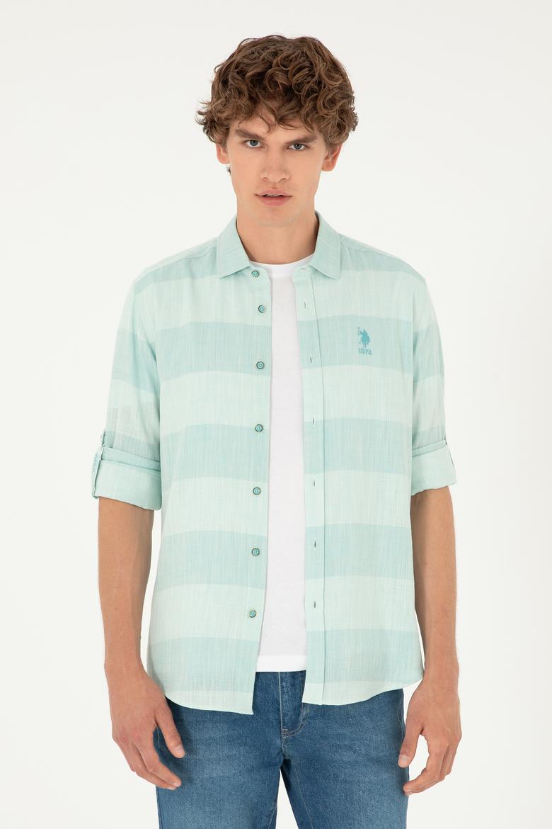 Erkek Mint Uzun Kollu Gömlek