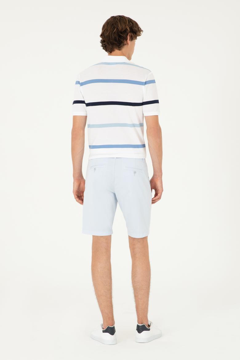 Erkek Açık Mavi Dokuma Şort - 50283948020