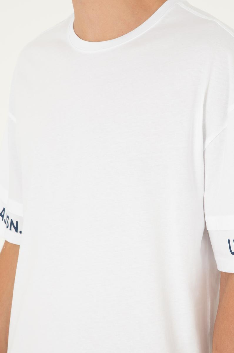 Erkek Comfort Fit Bisiklet Yaka Beyaz Tişört