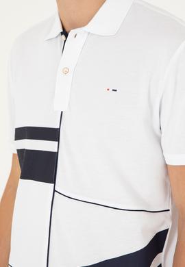 Erkek Regular Fit Polo Yaka Beyaz Tişört - 50281525006