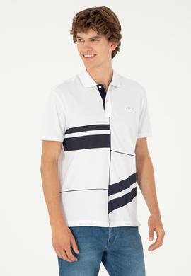 Erkek Regular Fit Polo Yaka Beyaz Tişört - 50281525006