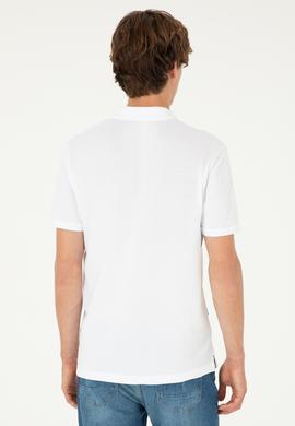Erkek Regular Fit Polo Yaka Beyaz Tişört - 50281525006